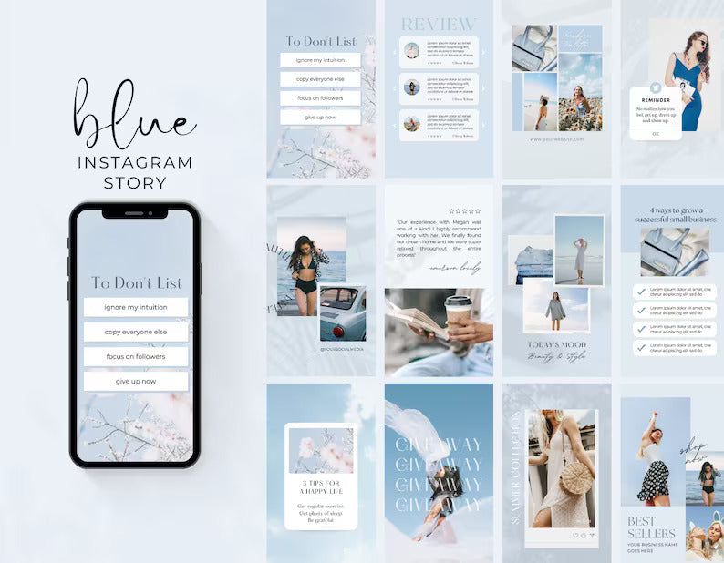 Blue Templates | Social Media | Blue Branding | Canva Template | GooldTV IG