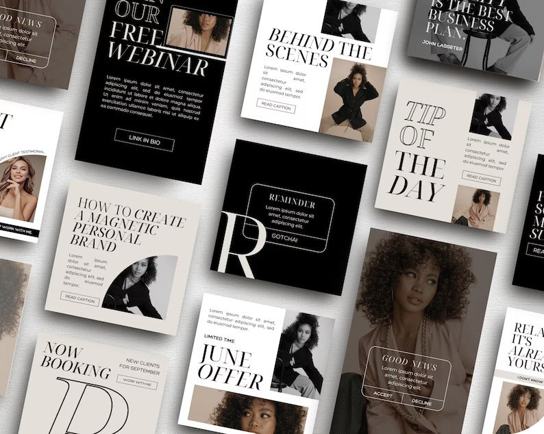 Black Templates | Social Media | Blue Branding | Canva Template | GooldTV IG