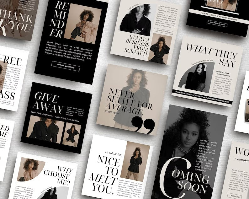 Black Templates | Social Media | Blue Branding | Canva Template | GooldTV IG