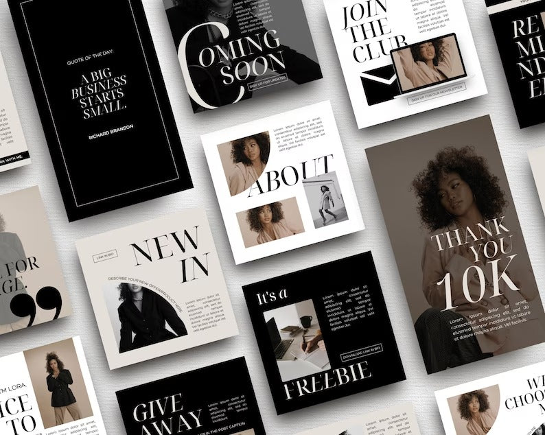 Black Templates | Social Media | Blue Branding | Canva Template | GooldTV IG