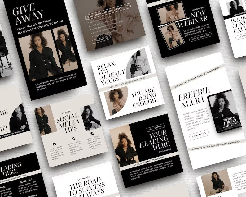 Black Templates | Social Media | Blue Branding | Canva Template | GooldTV IG
