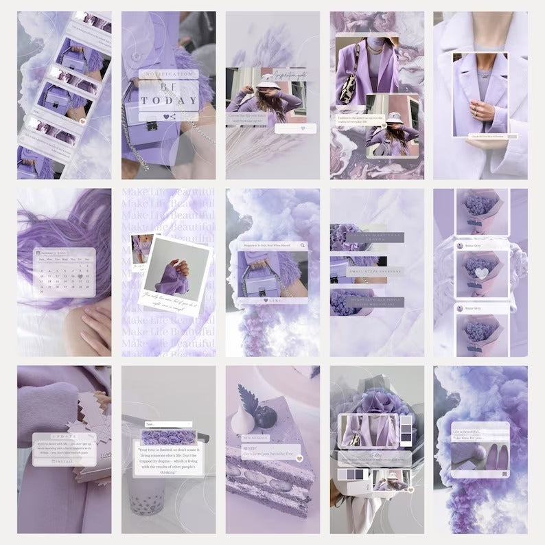 2 Packs Purple Templates | Post & Story | Canva Template | GooldTV IG